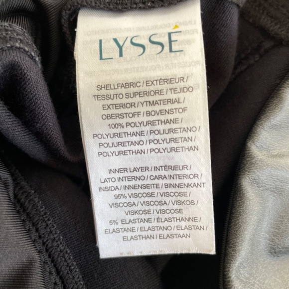 LYSSE Size Medium Faux Leather Leggings Dark Gray Emboirdery at Ankle - Picture 7 of 9